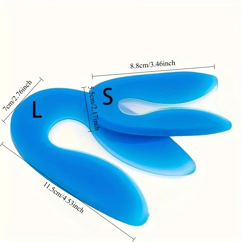 1Pairs U-shaped bone spurs heel pad silicone soft shock-absorbing heel insole relieves heel inflammation heel pad