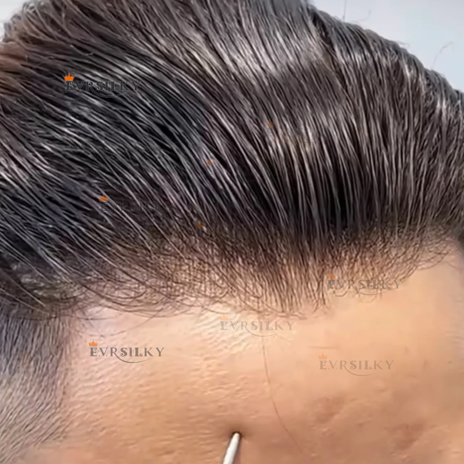 

Супер тонкая кожа, 0,02 мм, мужской парик, незаметный, легкий, 80% коричневый, система замены человеческих волос, протез для волос Vloop