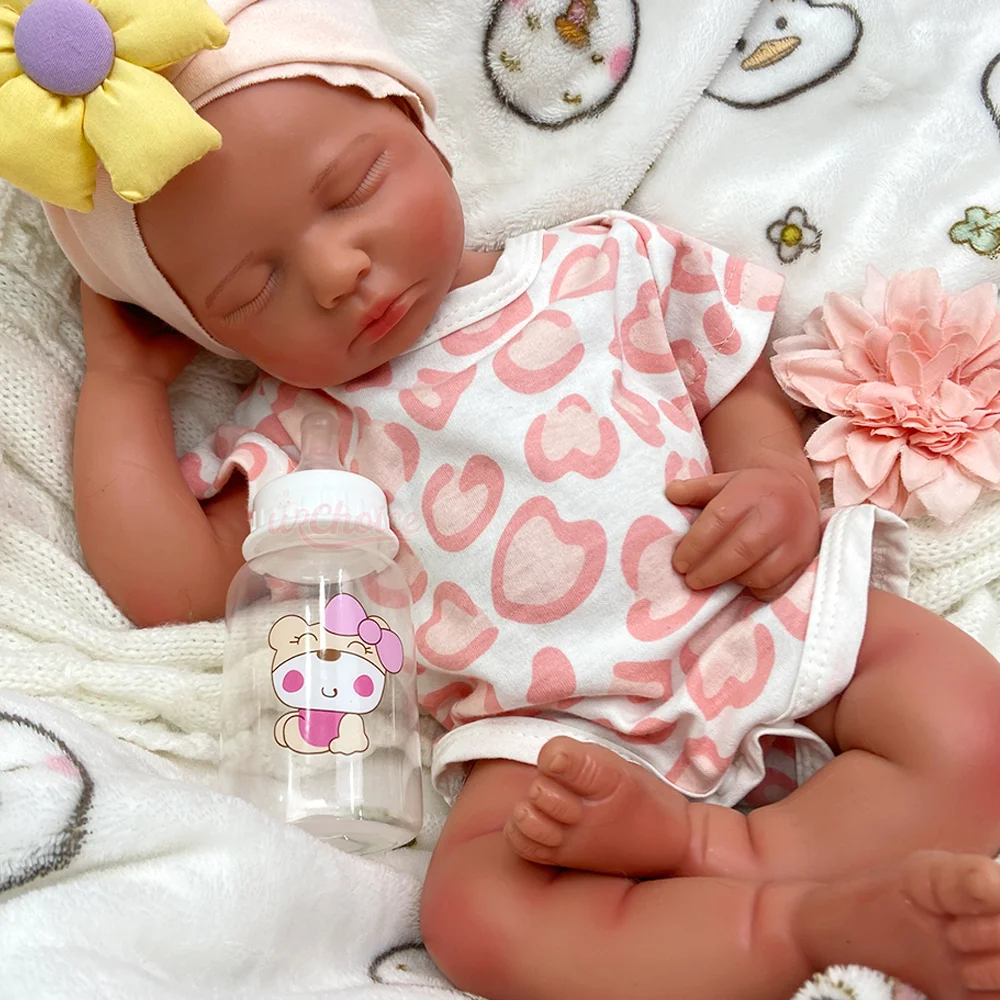 20" Lifelike Silicone Reborn Baby Doll Loulou Handmade Painted Soft Toddler Doll Girl/Boy For Collectors And Kids Christmas Gift