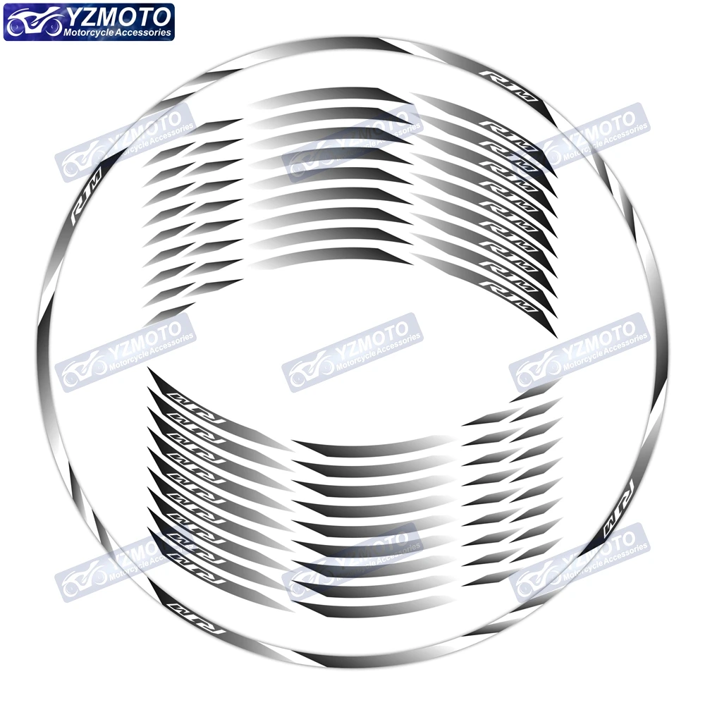 

For Yamaha YZF R1M Motorcycle 17 Inch Front And Rear Logo Wheel Hub Sticker Decals Waterproof Reflective Decorative Rim Stickers