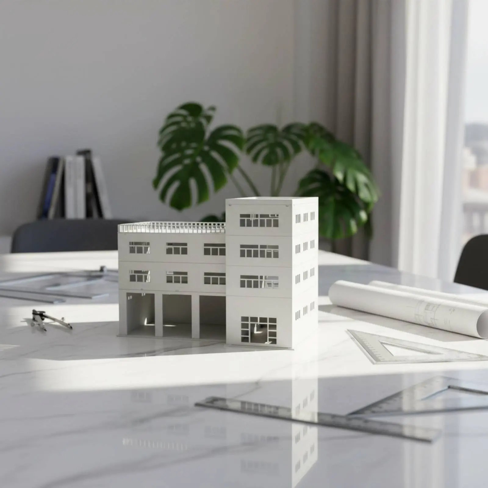 

Garage Building Model Realistic Texture Parking Garage Model DIY Building Kit Easy to Assemble Photography Background