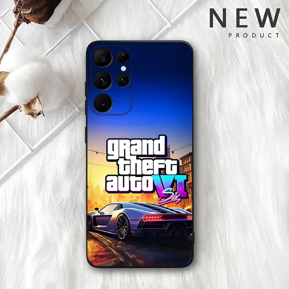 Game G-GTA 5 6 Vice City  Phone Case For Samsung Galaxy A20,A21s,A22,A31,A32,A52,A53,A72,73,A80,A91 Soft Black Cover