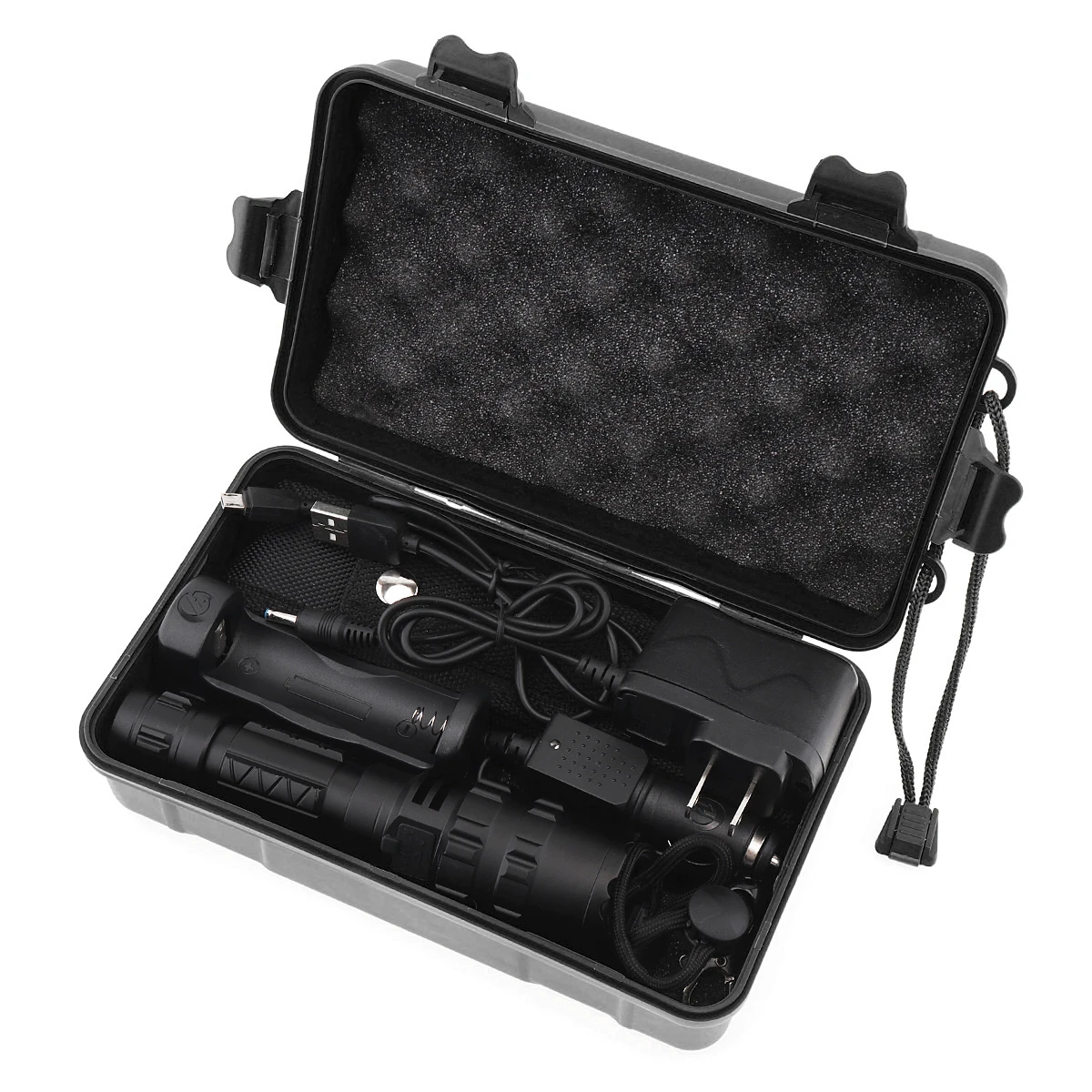 1000 Lumens L2 LED Tactical Flashlight Torch Set Ultra Bright USB Rechargeable Waterproof Scout Light Torch Hunting Light