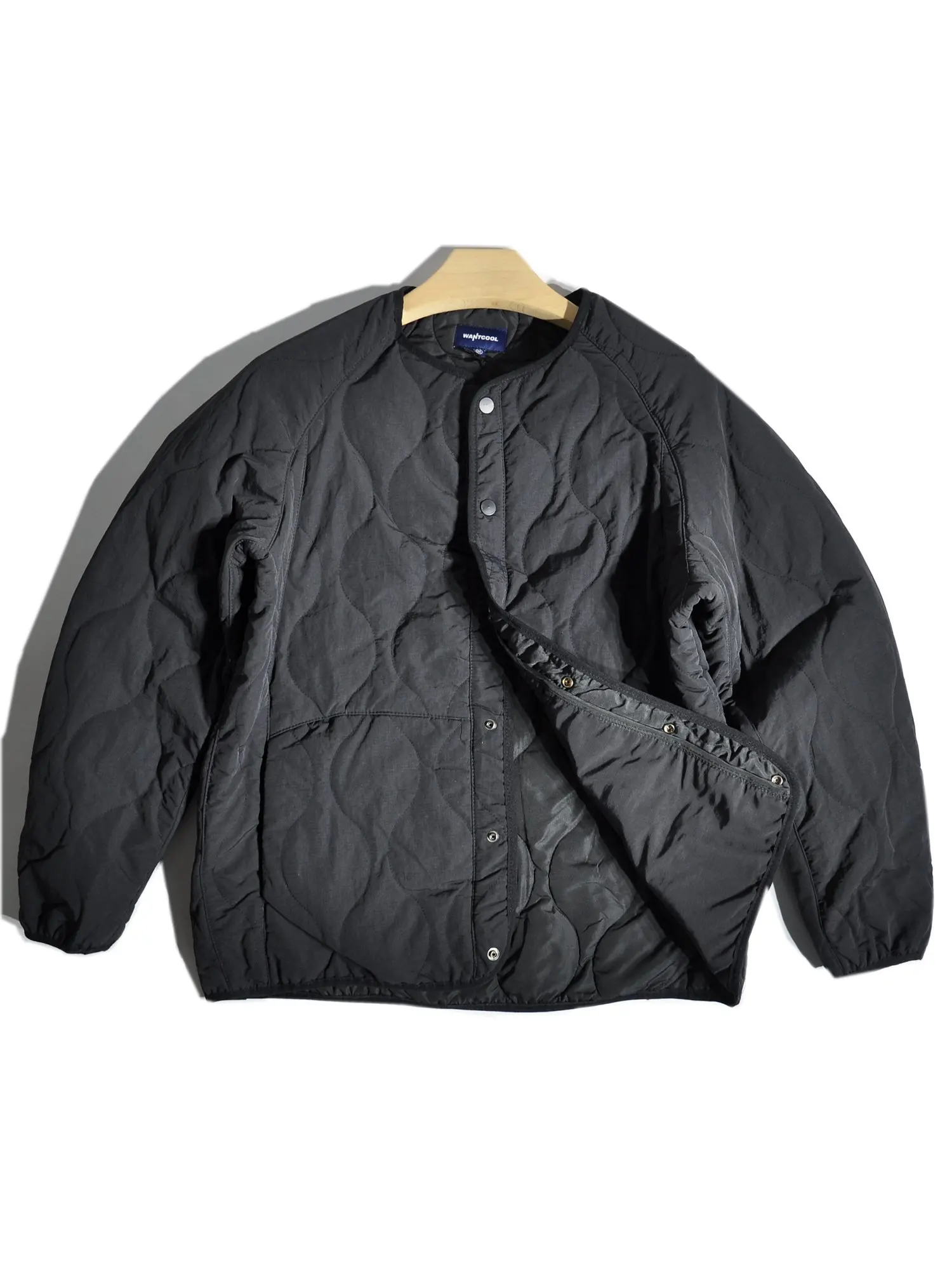 

Японская ретро уличная стеганая теплая хлопковая куртка с большим карманом без воротника на клипсе, многослойное хлопковое пальто для мужчин, Новое поступление