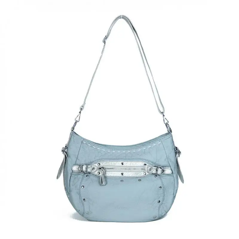 Retro Original Design Women Bag New Simple And Versatile Large Capacity Splicing Contrast Litchi Pattern Shoulder Bag For Women