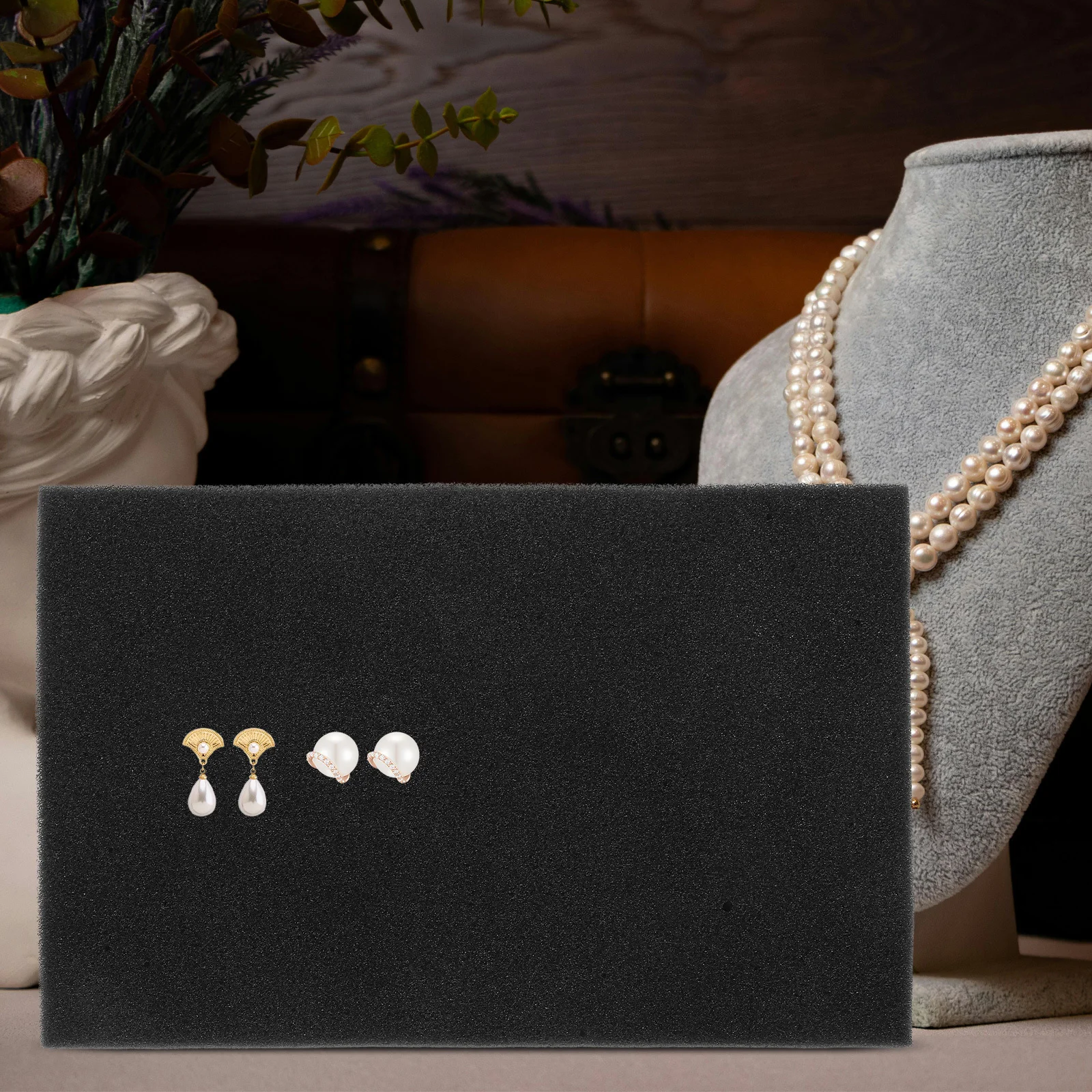 

1pc Box Insert Earring Sponge Display Pad Sponge Pad For Ring Ear Stud Storage Tray Display Holder Organizing Mat Foam Liner