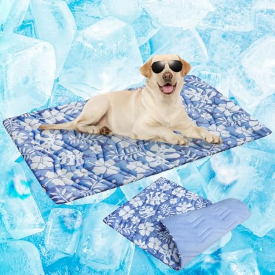 

Upgrade Dog Cooling Mat Extra Large, Reversible Self-Cooling Mat for Dogs, Thicken Pet Ice Cool Pad Blanket for Summer Kennel S