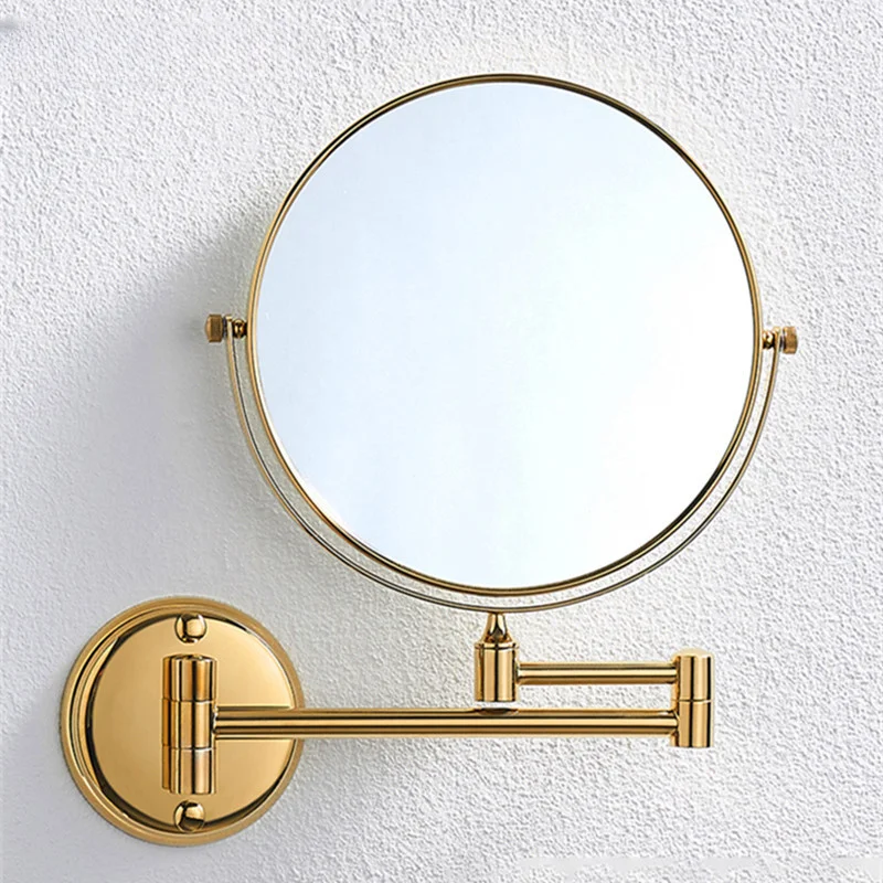 

Extendable 8 Inch 3x/5x/10x Magnifying Bathroom Mirror Copper Mirror Frame Wall Mounted Hotel Room Mirror for Wash/make Up