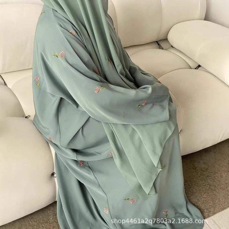 Femmes musulmanes Robe costume Eid Abaya robes fête longue Robe Jalabiya foulard 2 pièces ensembles broderie caftan marocain robes
