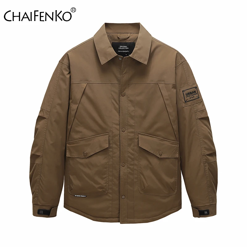 

2024 Cotton Clothes Man Business Affairs Leisure Coats New Windproof Flip Collar Fashion Thickening Winter Keep Warm Jackets Man