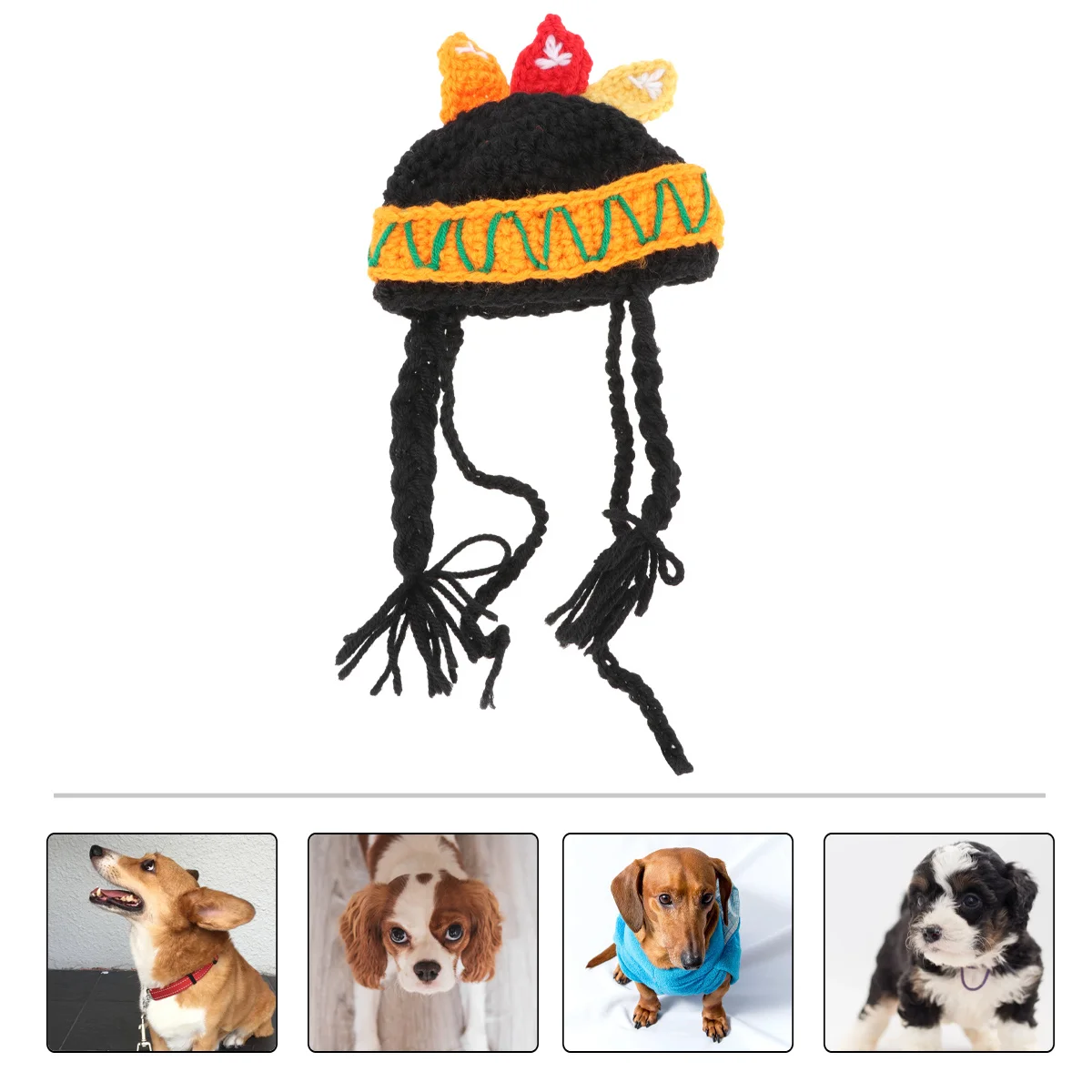 

1Pcs Indian Pet Headband Small Cats Dogs Hair Hoop Perfect for Costume Party Holiday Photo Pet Dress Up