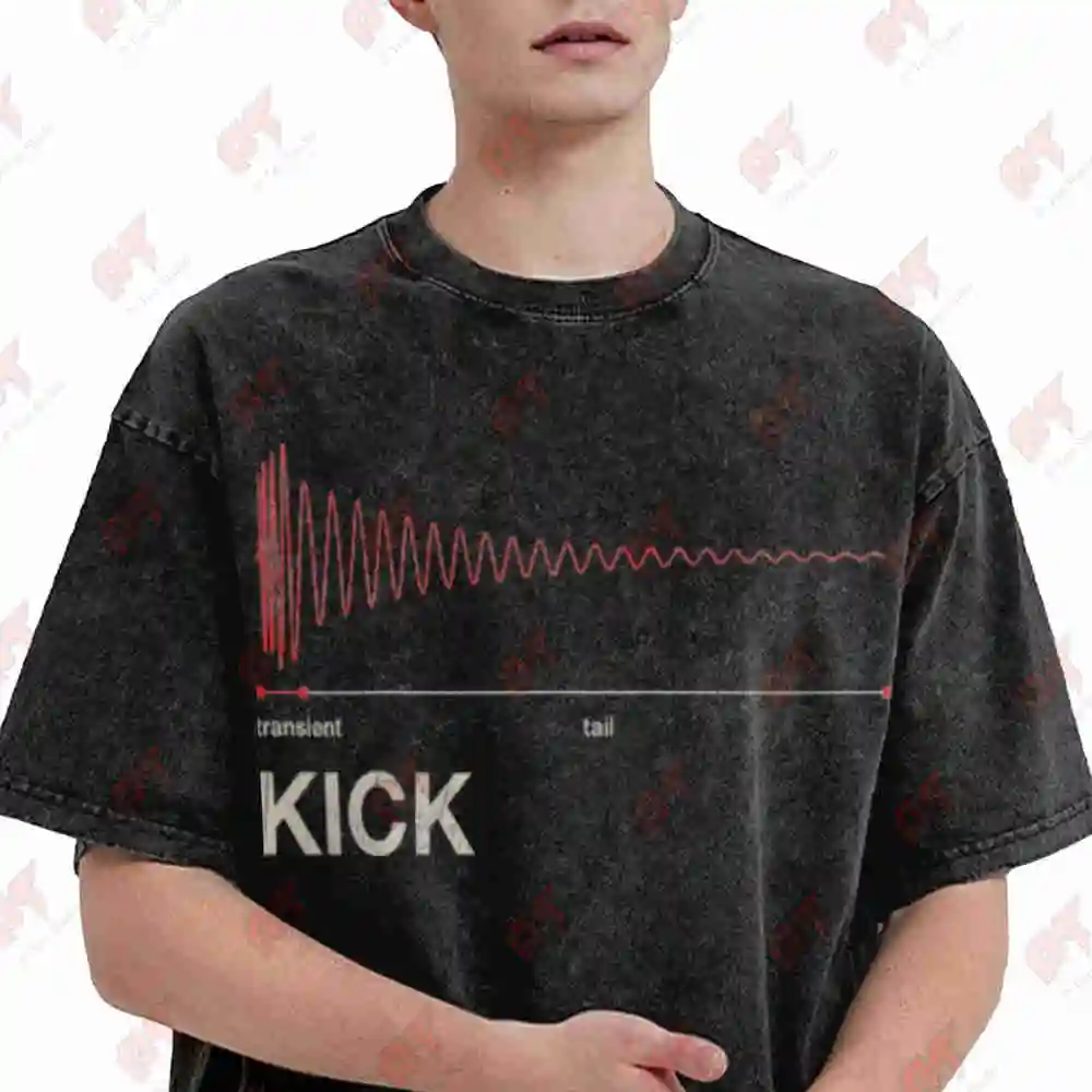 Music Producer Kick Drum Vintage Washed Tee Pure Cotton T-Shirt