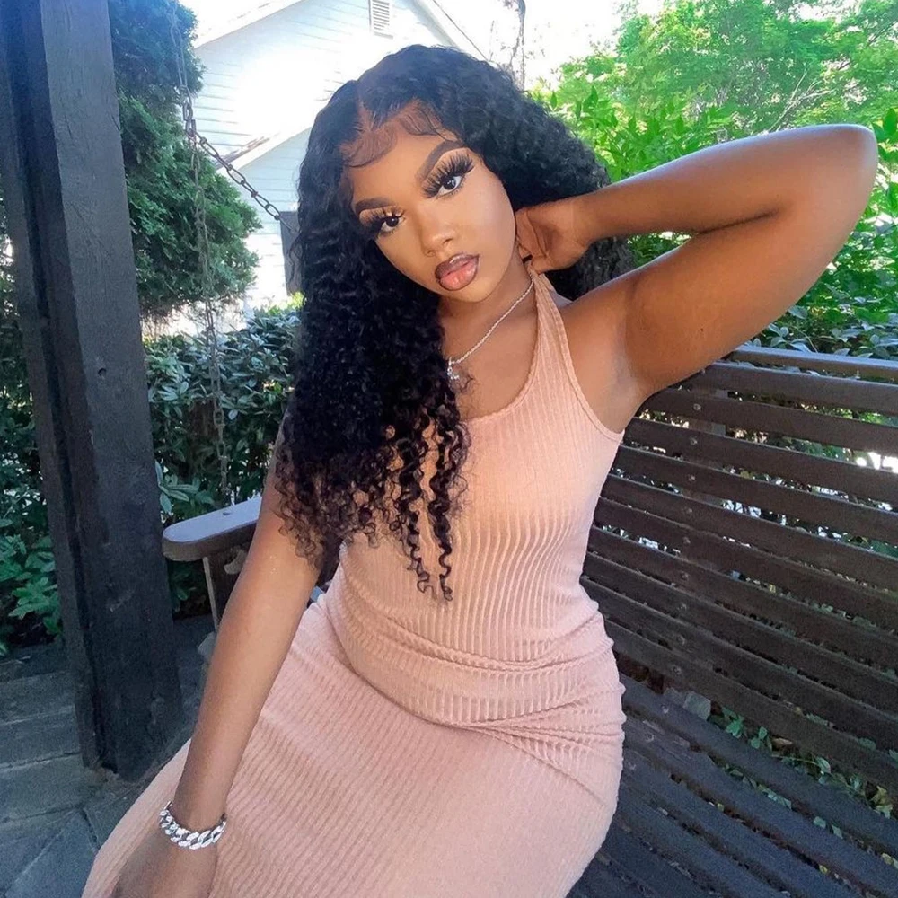 32 Inch Curly Lace Front Human Hair Wigs For Black Women Pre Plucked Brazilian Hair 13x4 Deep Wave Frontal Wig 4x4 Lace Wig