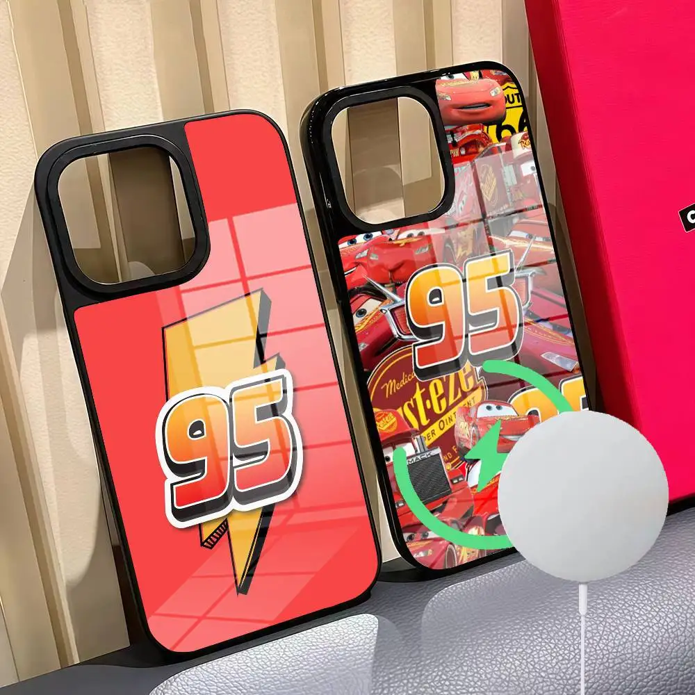 

Cars Lightning M-McQueen 95 Phone Case Phone Case For Iphone 16 15 14 12 11 13 Pro Max Mini Puls Magnetic Glass Cover