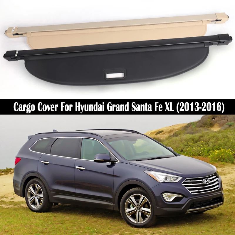 Trunk Cargo Cover For HYUNDAI Grand Santa Fe XL 2013-2016 Security Shield Rear Luggage Curtain Retractable Privacy Accessories