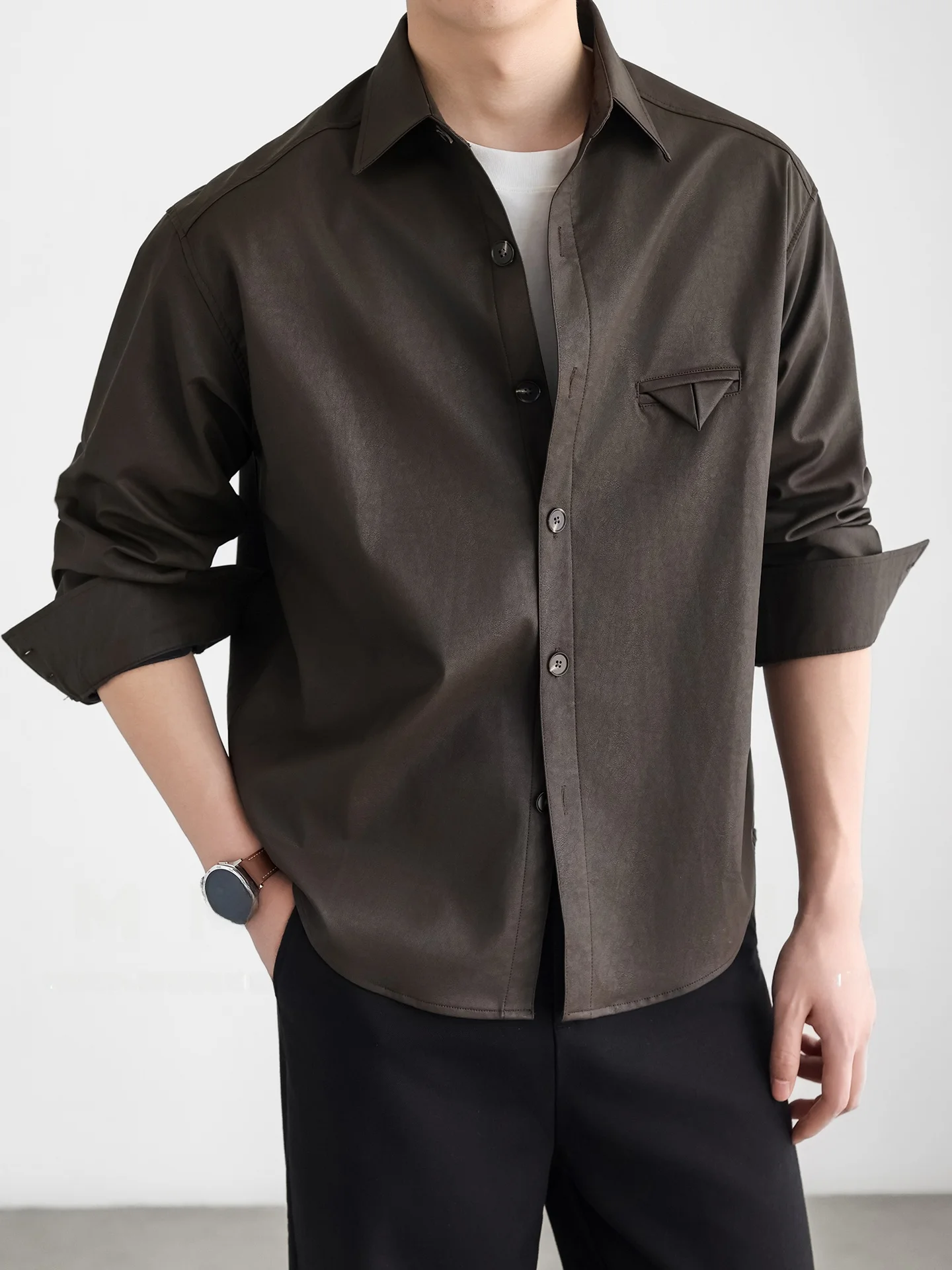  Design Men's Long Sleeve Casual Shirt Windproof Fashionable Urban Commute Outerwear Comfortable Breathable Cotton