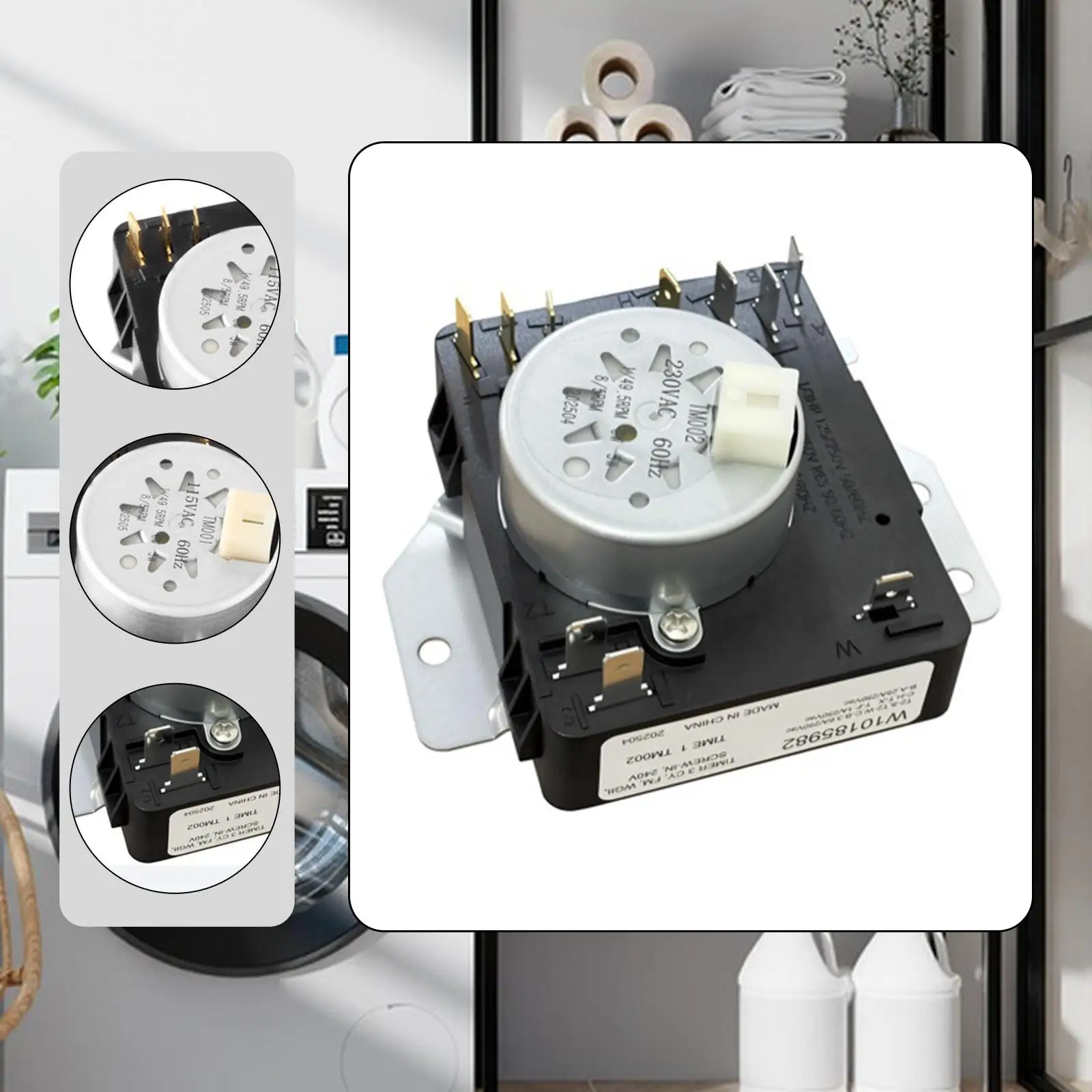 

Dryer Timer Metal Replacement Part Washer Accessories Precise Cycle Control for Whirlpool Kenmore Amana