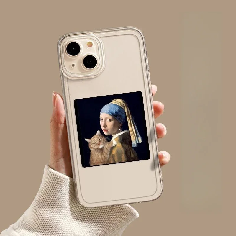 

Famous Painting Kitty Cat Couple Phone Case For Samsung Galaxy S23 S24 S22 S25 Ultra Plus Cover For Galaxy S24+ S23+ S22+ S25+