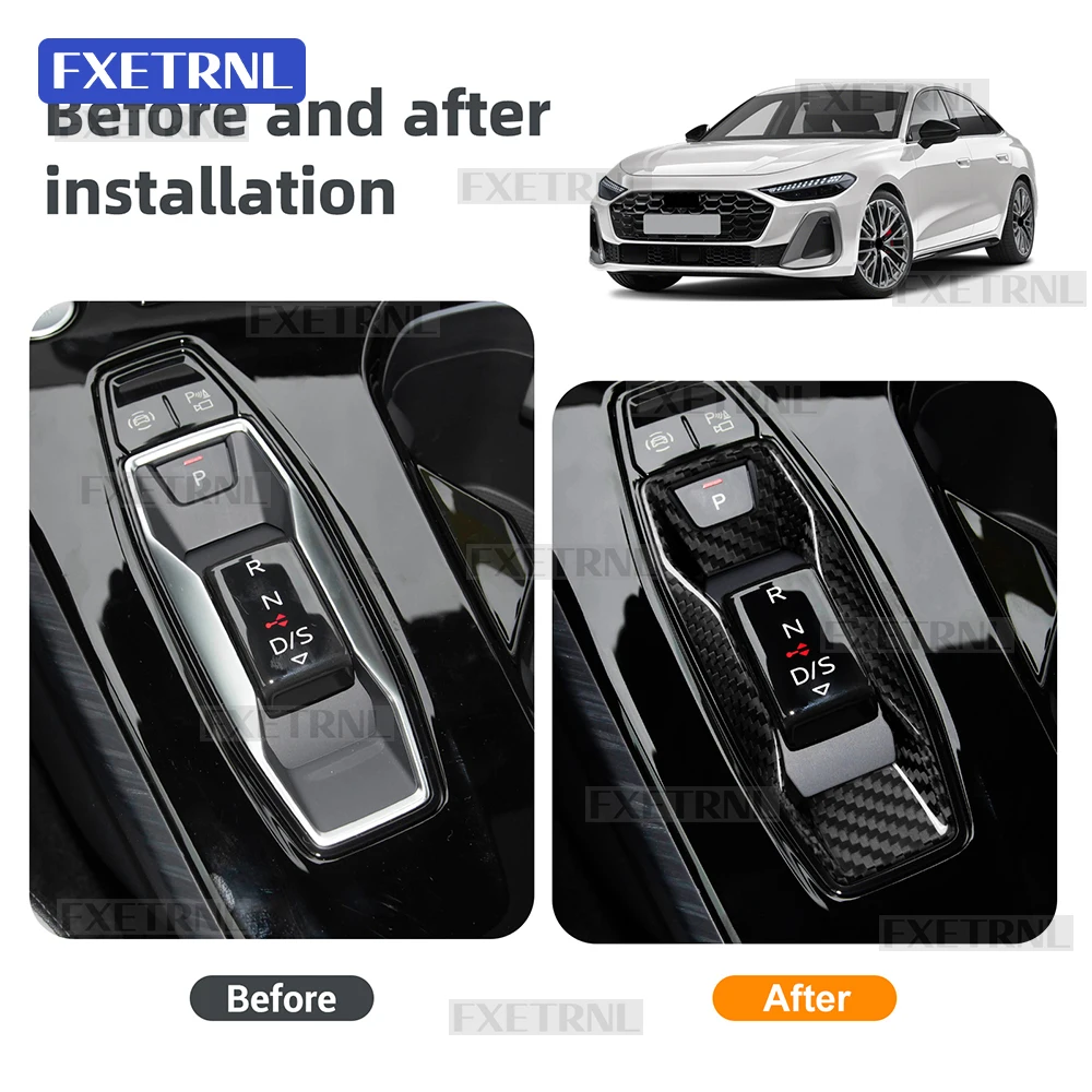 ألياف الكربون الجافة لأودي A3/A5/A6/Q5/Q6/SQ5/SQ6/RS3 S e-tron GT/RS e-tron GT 2025-UP Q4 e-tron 2024-UP لوحة تحويل تروس السيارة