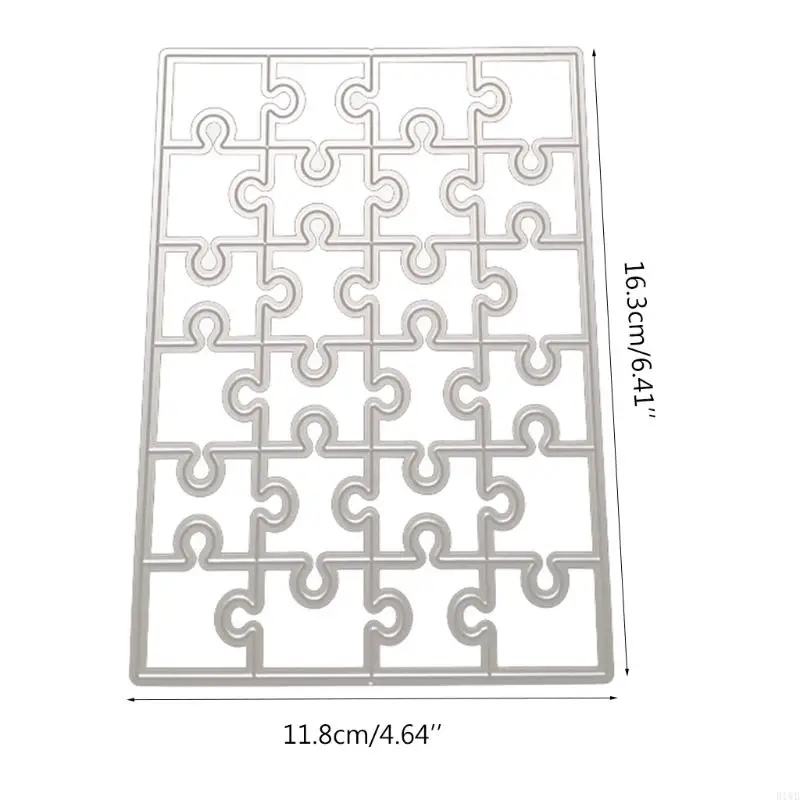 R1WB Puzzle Metal Cutting Dies Stensil Diy Scrapbooking Album Kartu Kertas Template Cetakan Dekorasi Kerajinan