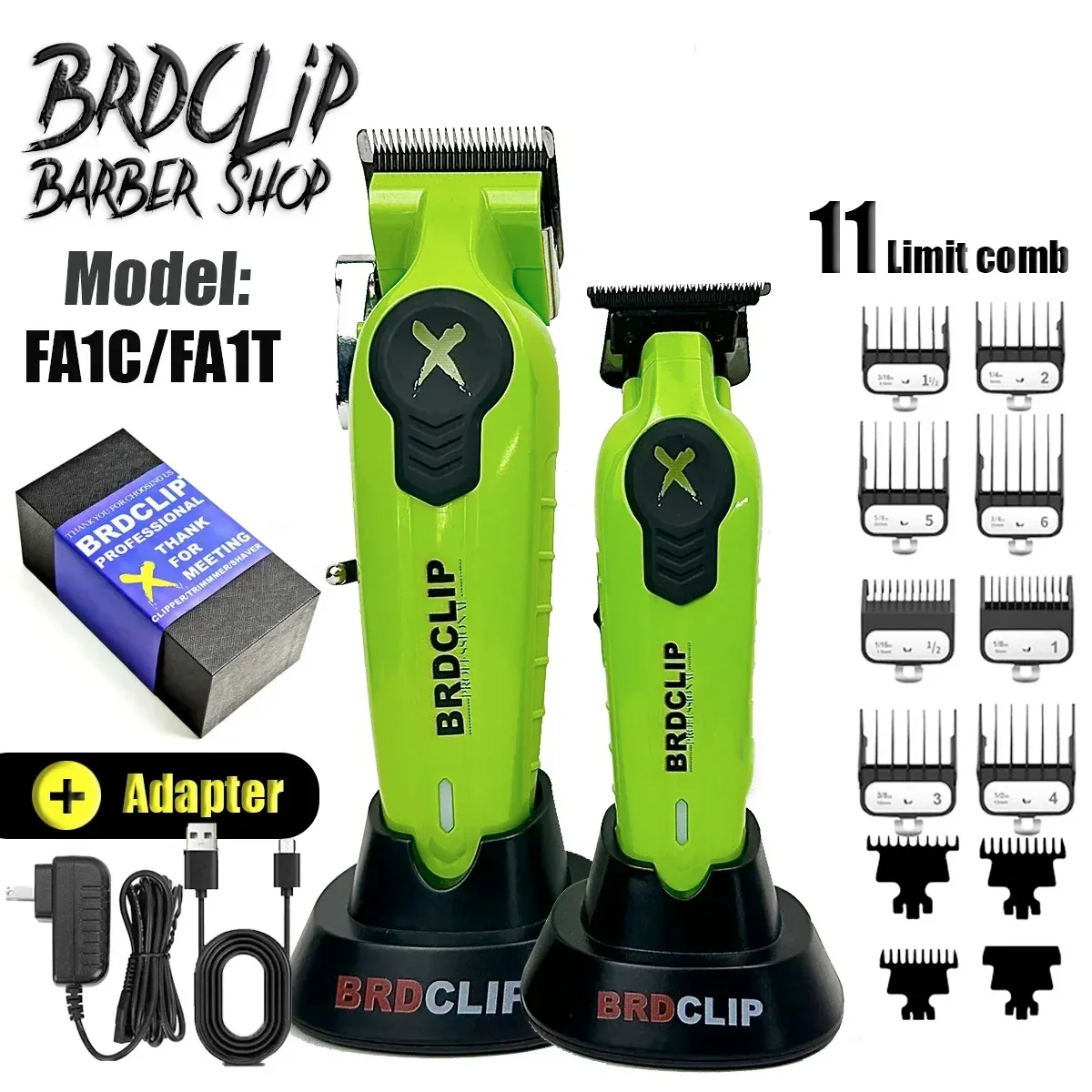 NEW 7500RPM Barber shop BRDCLIP FA1C FA1T Professional Hair Clipper Electric Trimmer Hair Finish Machine DLC Blade with Base