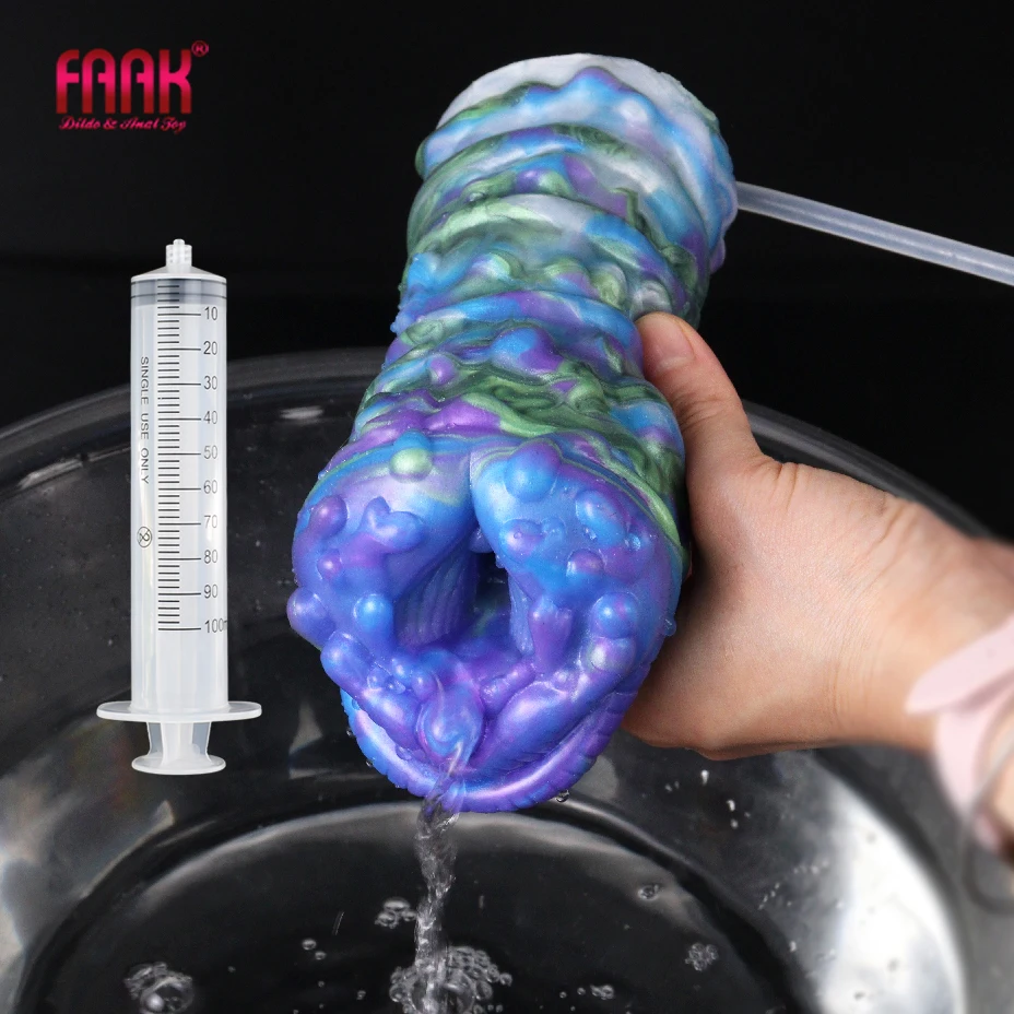 FAAK Male Masturbator Squirting Liquid Fantasy Animal Mouth Vagina Realistic Ejaculation Pussy Silicone Sex Toys For Men