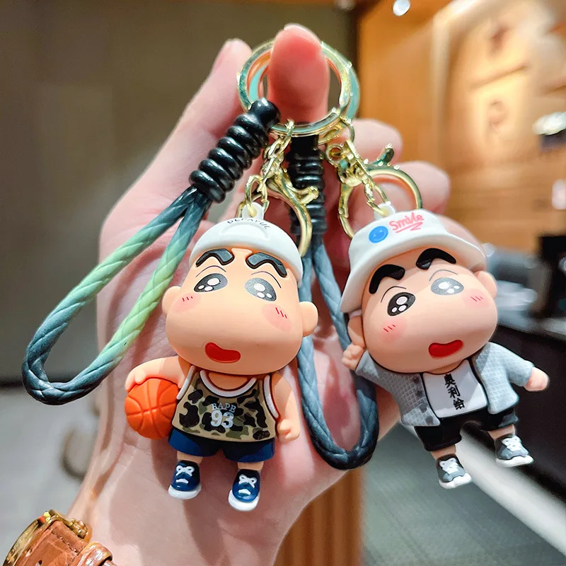 Cartoon Crayon Shin-chan Keychain Toys Cute Bag Pendant Backpack Ornaments Car Key Ring Accessories Kids Charm Christmas Gifts