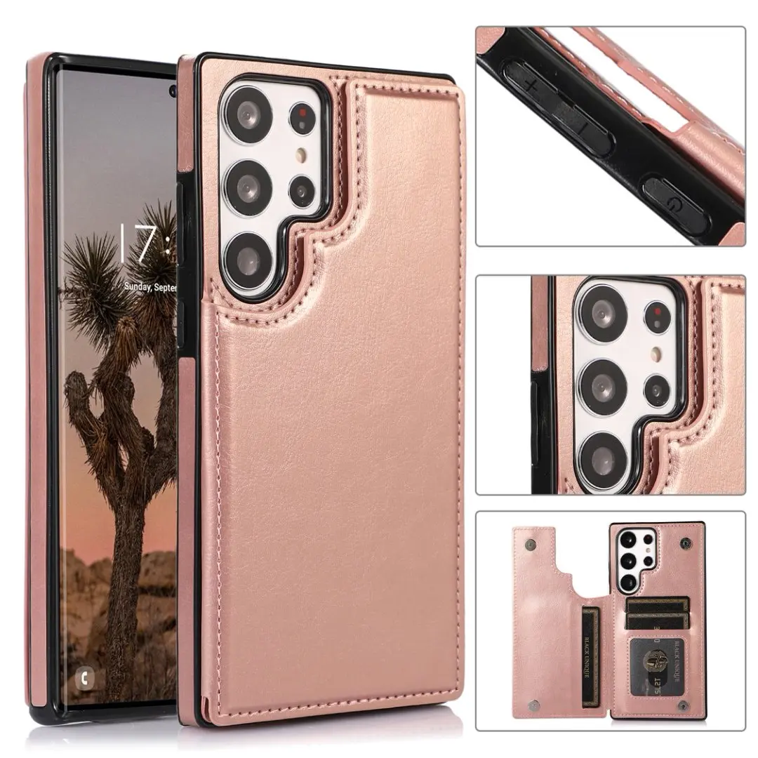Wallet Leather Phone Case For Samsung Galaxy S25 S24 S23 S22 S26 Ultra S26 Plus Phone Back Flip Cover Card Slots Coque Cases