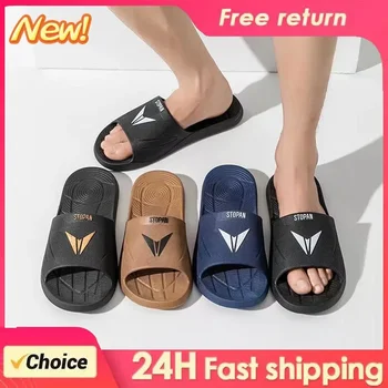 Nouveaux chaussons pour hommes mode d'été semelle souple antidérapant PVC tongs décontracté extérieur semelle épaisse pantoufles salle de bain Couple pantoufles