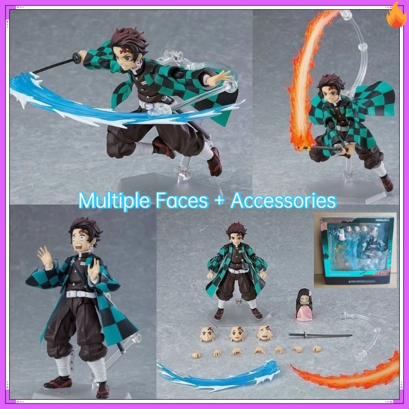 Demon Slayer Figur Tanjiro Nezuko Zenitsu Rengoku Anime Nendoroid Actionfigur Niedliches PVC-Modell Spielzeug Geschenk, für Männer und Frauen.