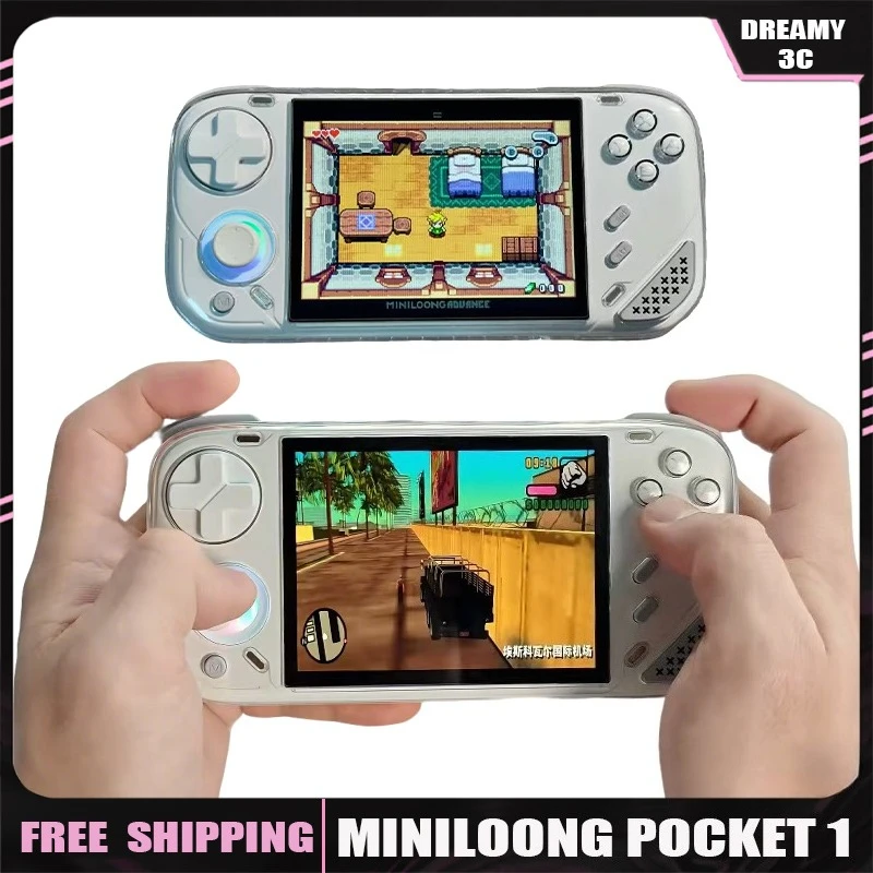 MINILOONG Pocket 1 Modular Retro Open Source Handheld Console 4-inch 960 * 720 Detachable Shell Nostalgic Arcade Game Console