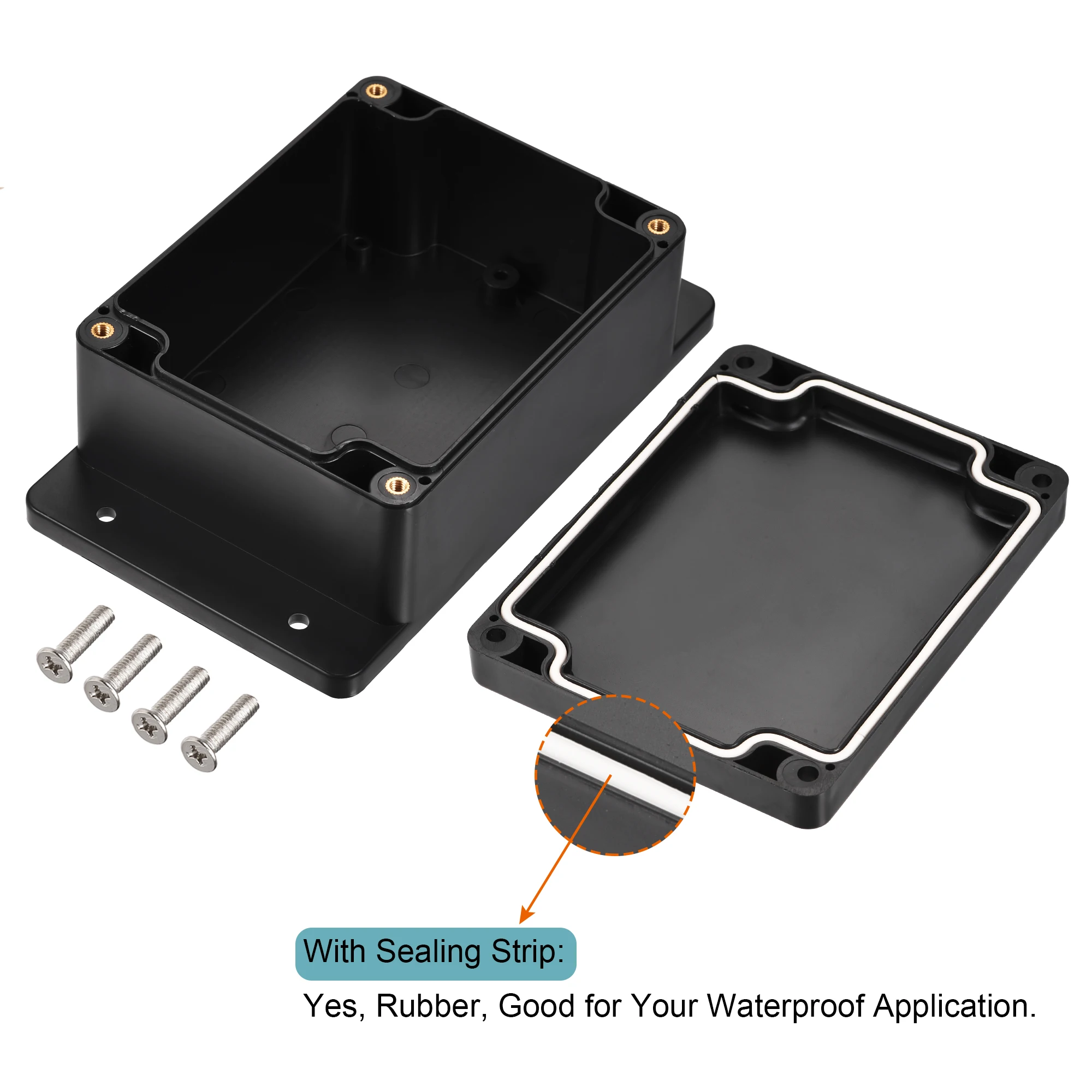 Uxcell-caja de conexiones a prueba de agua, accesorio ABS para montaje en pared, proyecto eléctrico, color negro, 115x90x55mm