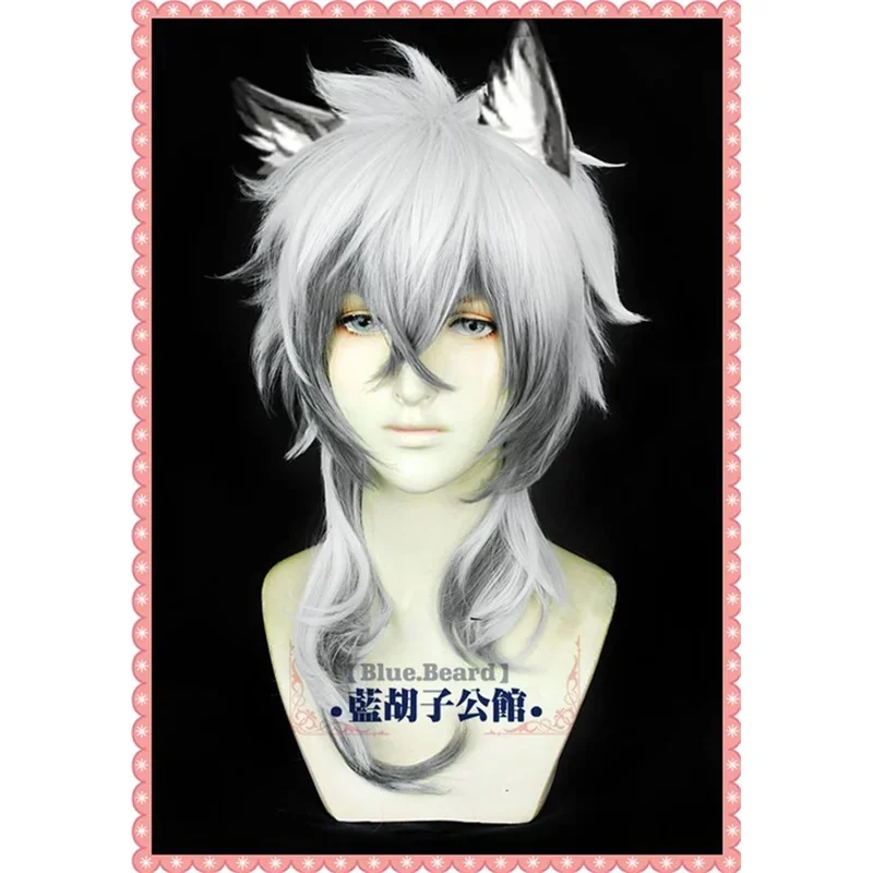 Game Arknights Enciodas Silverash Cosplay Wig White Gray Gradient Cosplay Hair Just Wig