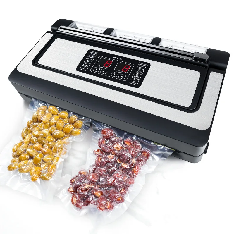 

Vacuum Sealer Machine,90Kpa Food Vacuum Sealer Machine Preservation Dry/Moist/Liquid Modes,Handle Locked Design,Built-in Cutter