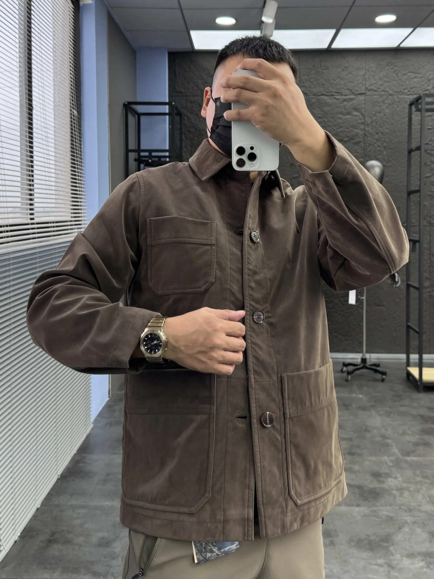 

Svip Cabinet 3K Imported Suede Hunting Jaet Men's Casual Lapel Pure Color Comfortable Autumn High-end Outerwear