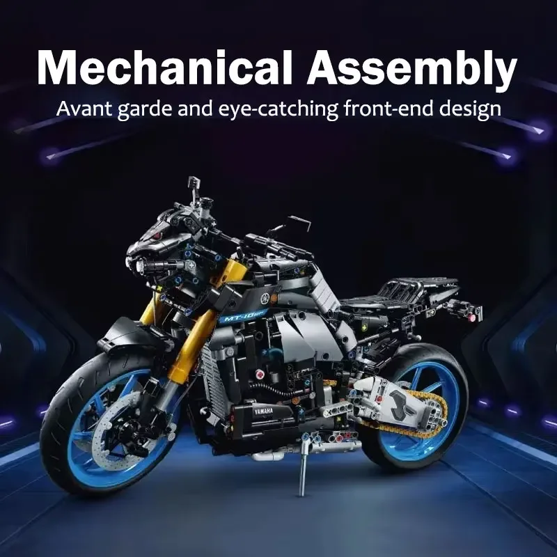 New Technical MT-10 SP Motorcycle Model Building Blocks Advanced Building Set For Adults Bricks Creative  Toys Party Gifts1478pc