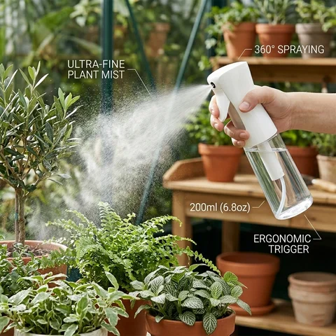 1pc  Continuous Fine Mist Spray Bottle, Multi-Purpose Handheld Sprayer For Hair, Facial Toner, Alcohol, Plants, Home Cleaning, Portable Liquid Container