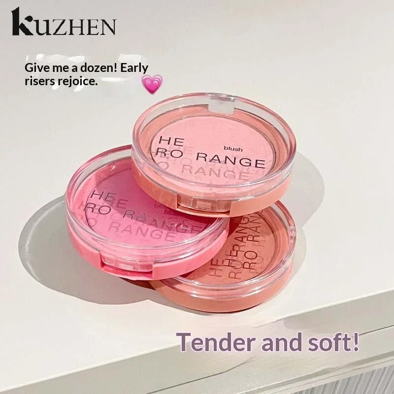 【HERORANGE】Palette di fard per il viso Fard opaco in polvere pressata impermeabile a lunga durata per il contorno delle guance Cosmetici da viaggio