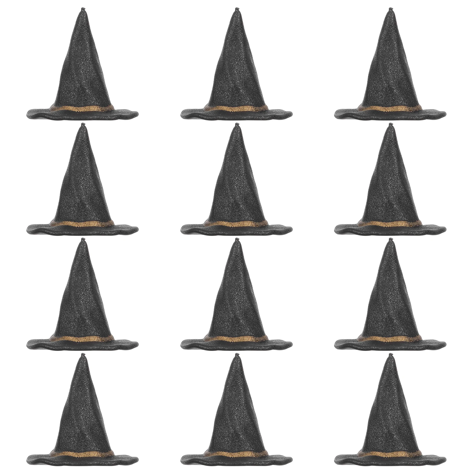 

12pcs Miniature Witch Hats Black Halloween Decor House Accessories Tiny Hat for Crafts Home Decor Gift Supplies