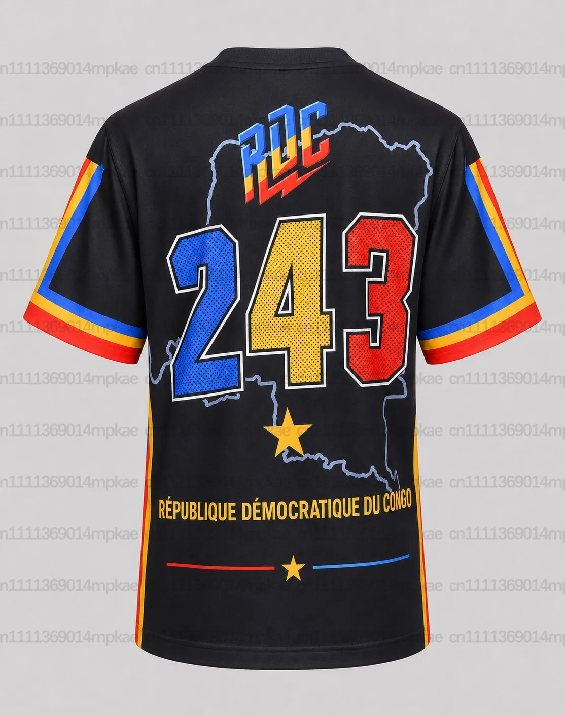 2026 Sommer Neuheit: Universelles Top mit Demokratischer Republik Kongo Jersey-Print, Lässiges Oversize Street-Style Damen-T-Shirt – Detail 5