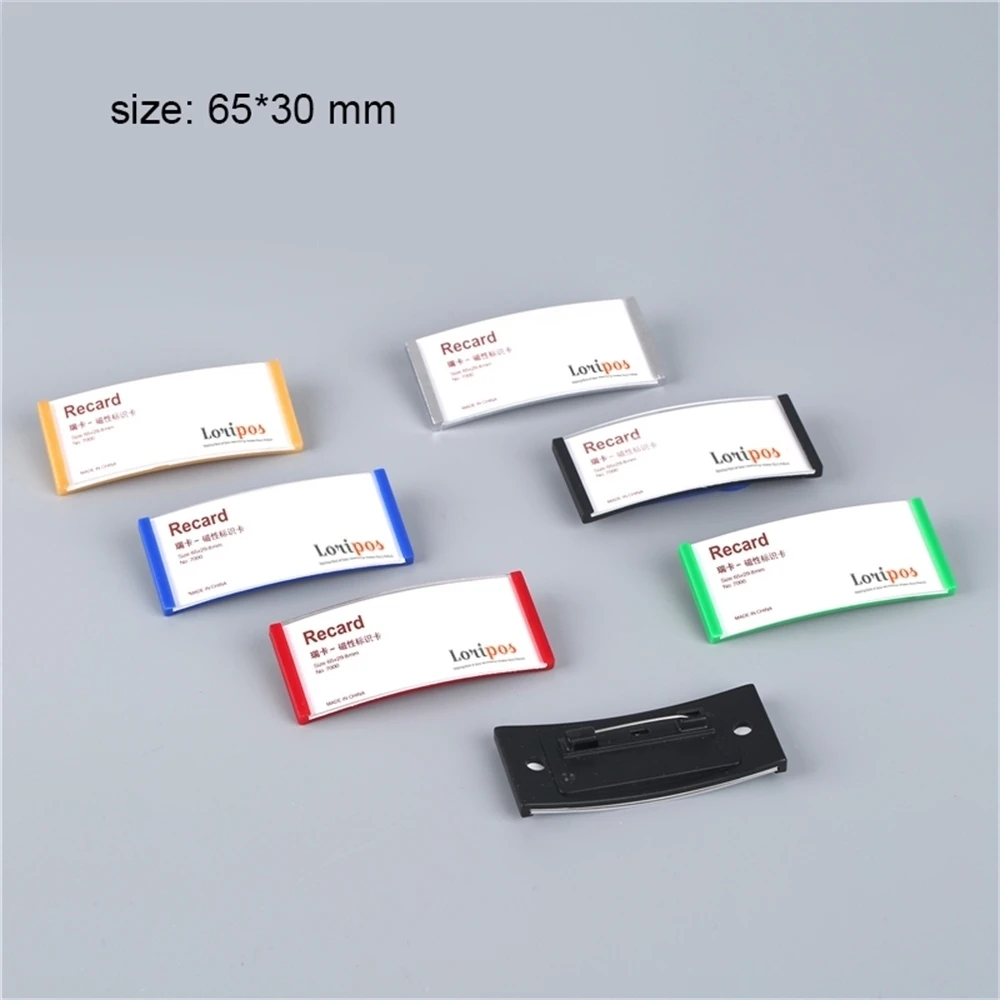 

65*30 мм пластиковый ABS красочный многоразовый держатель для бейджей с именем сотрудника