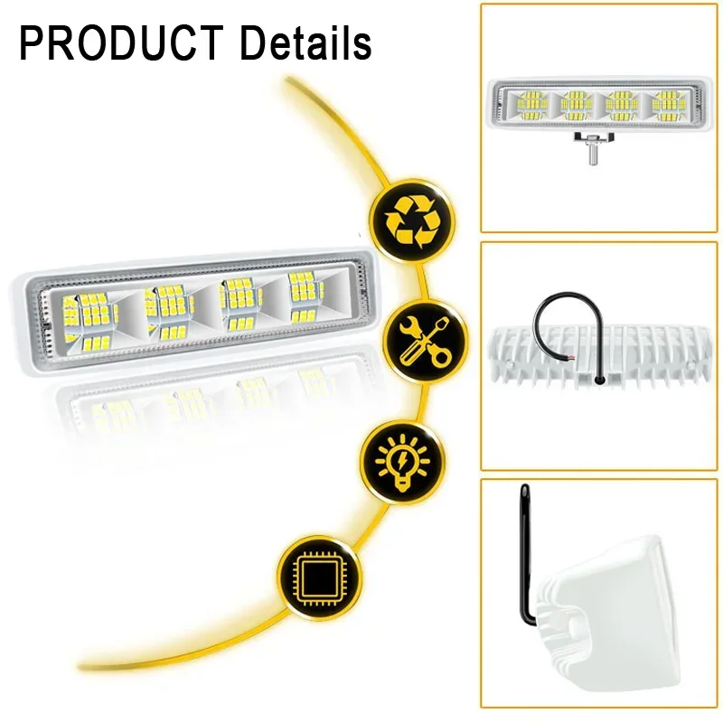 2x 12/24 V 6-calowe wodoodporne reflektory Led do łodzi