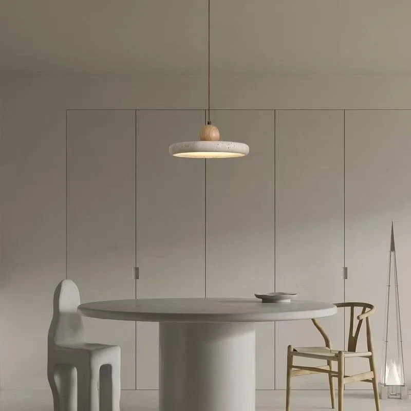 Modern Natural Stone LED Pendant Light Nordic Retro Travertine Chandelier for Dining Room Beside Home Decor Light Fixtures view 4