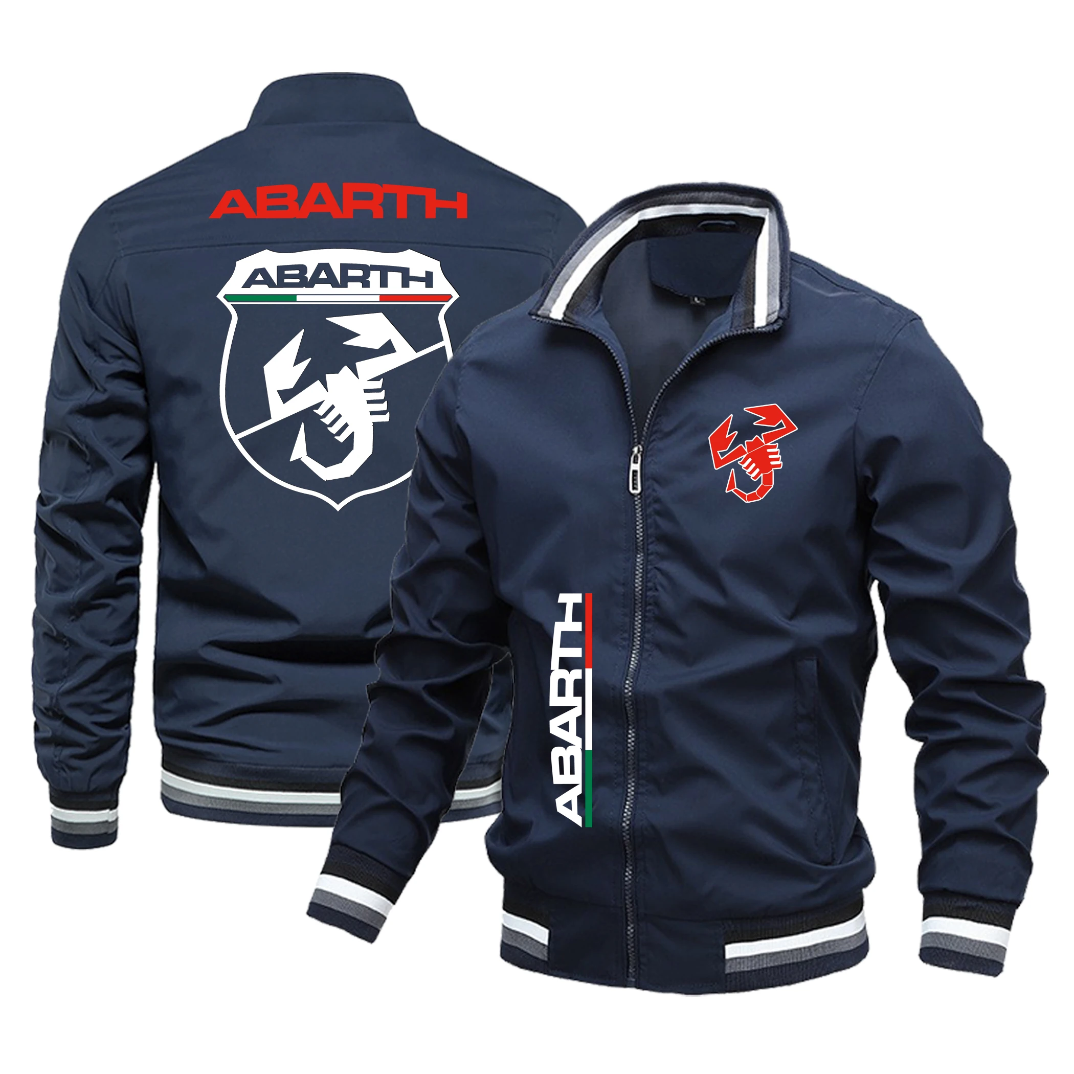 Nouvelle Mode Baseball Abarth Car Print Motorcycle Jacket Men Lomatéritive Jacket Ladies Oversize Bomber Pilot Jacket Thin S-4XL