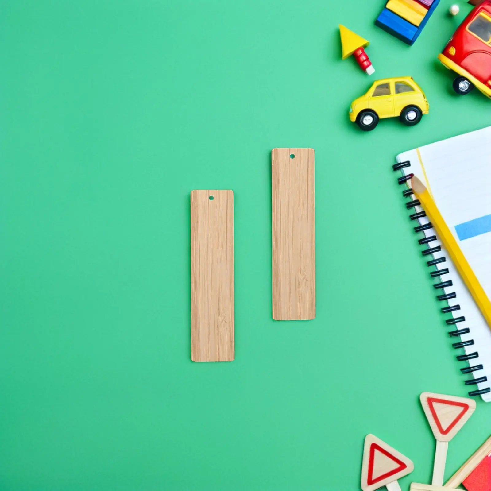 12Pcs Bamboo Bookmarks Rectangle Blank Tags DIY Craft Hanging Name Card Label Party Favor Unfinished 4.7x1.2x0.1 Inch