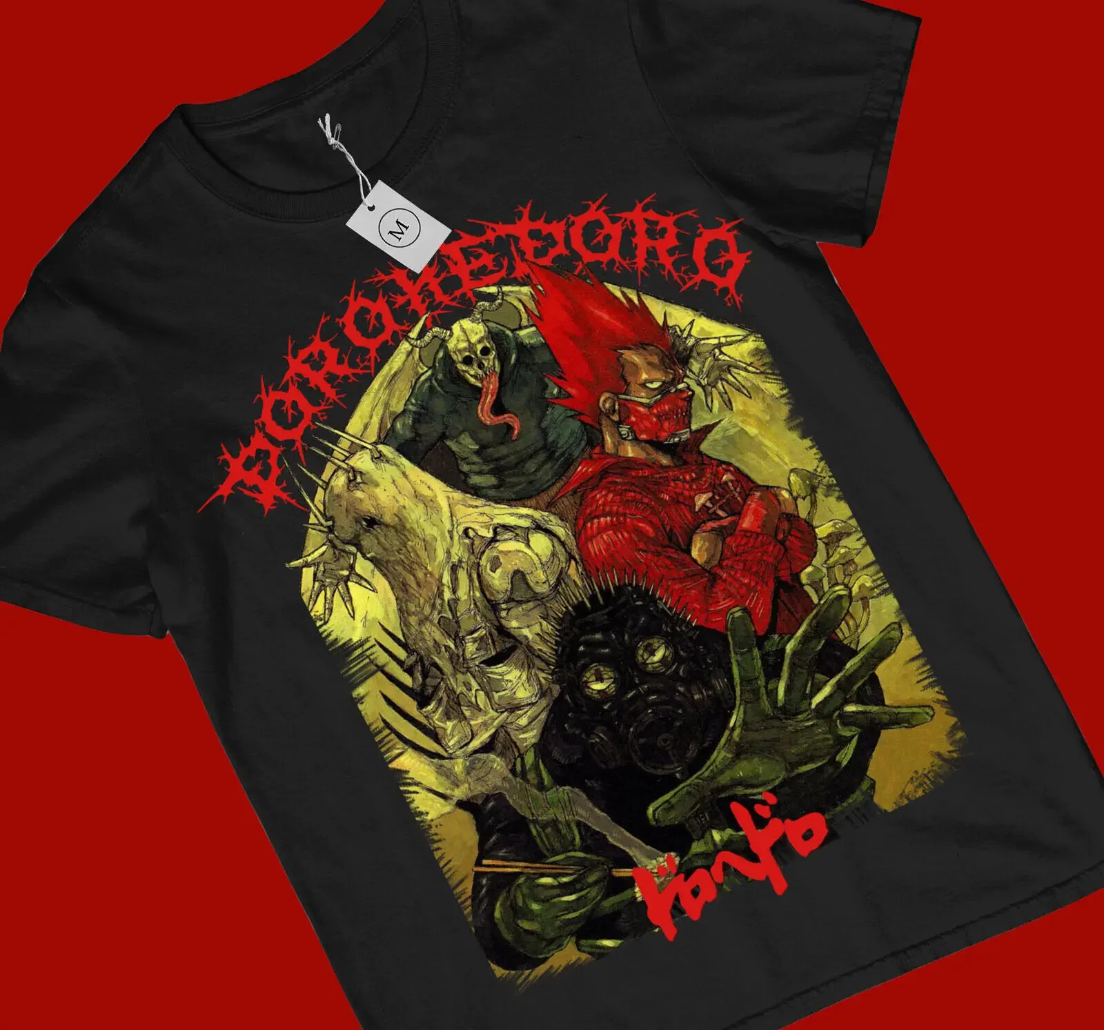 Dorohedoro Metal T-shirt Women Caiman Kanji Horror Shin Kaiman Nikaido 90s Anime Tee Cotton Overszed Loose Unisex Men's Top Tees