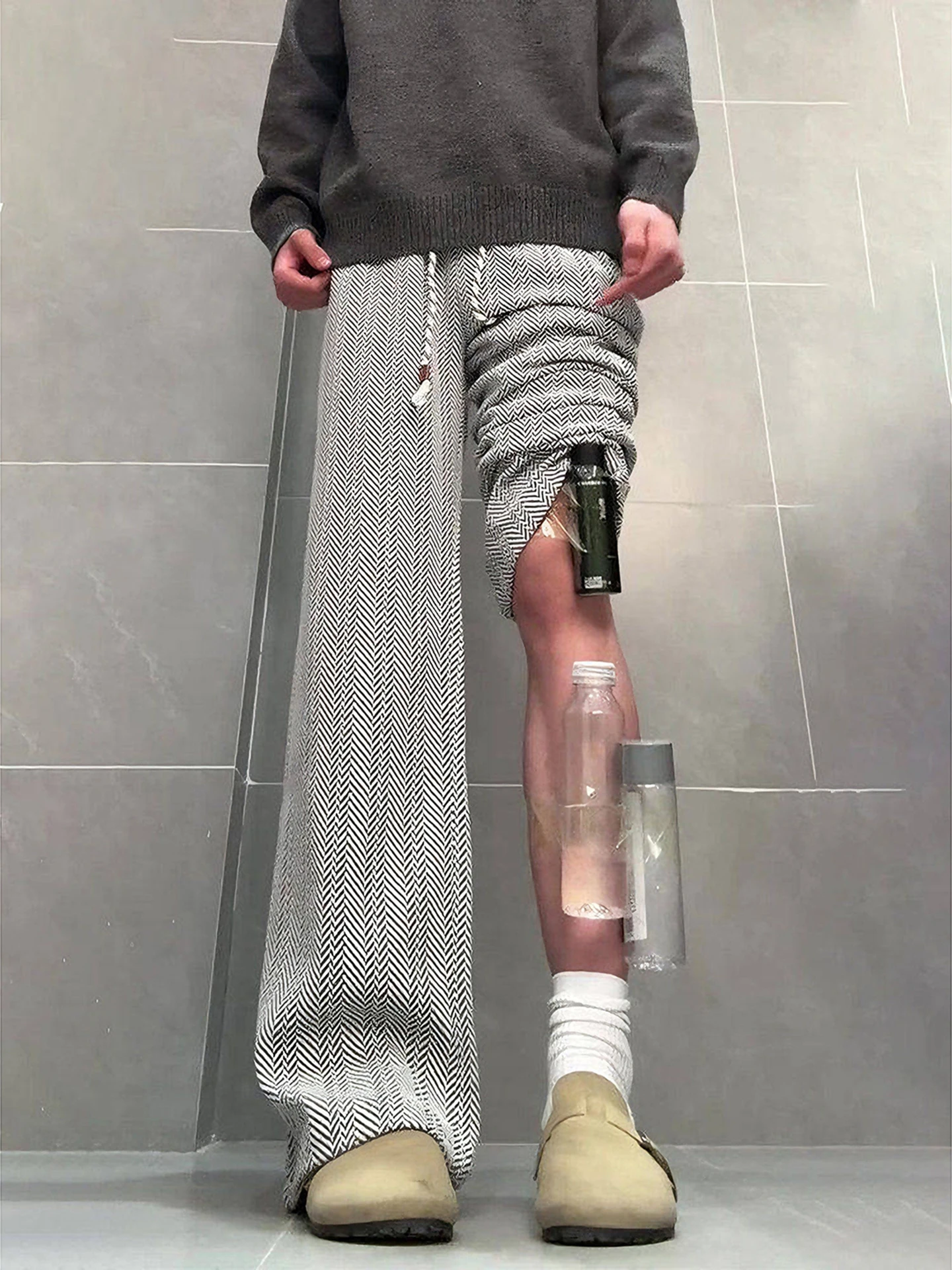 

Винтажные прямые брюки унисекс с принтом, повседневные, весенние, модные, облегающие, в американском стиле, с высокой талией, свободного кроя