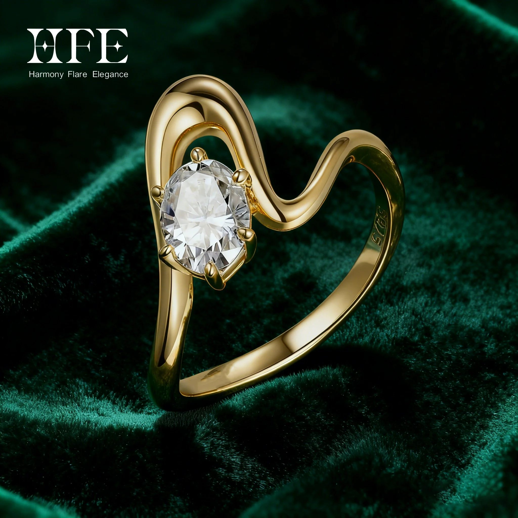 

Кольцо с волнистым бриллиантом HFE в форме сердца с муассанитом, 1 карат, овальная огранка, стерлинговое серебро 925 пробы, женский бутик ювелирных изделий, рождественский подарок