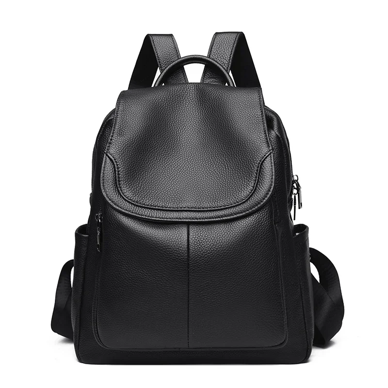 

High Quality Genuine Leather Women Backpack Vintage Large Capacity Travel Shoulder Bags Girls Cowhide Daily Knapsack Sac A Main