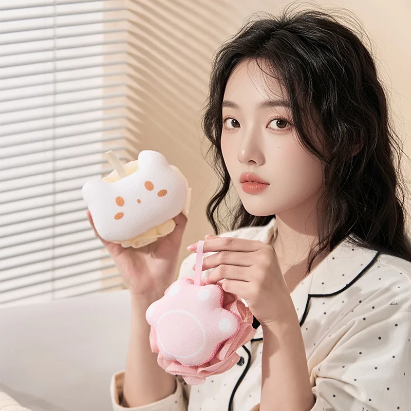 Bolas de banho de desenho animado Bolas de espuma de banho fofas Esfoliantes de chuveiro espessos Bolas de chuveiro macias